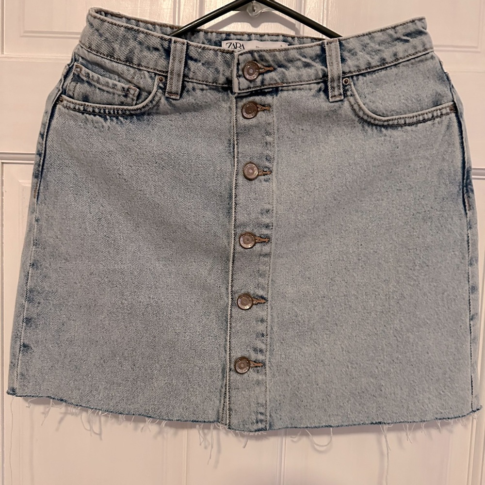 Zara Women's Denim Skirt - Light Blue